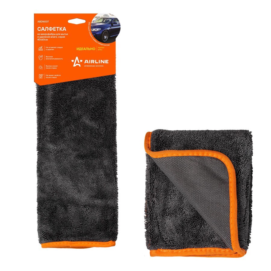 Салфетка из микрофибры (40х60см) AIRLINE серая - AIRLINE None None